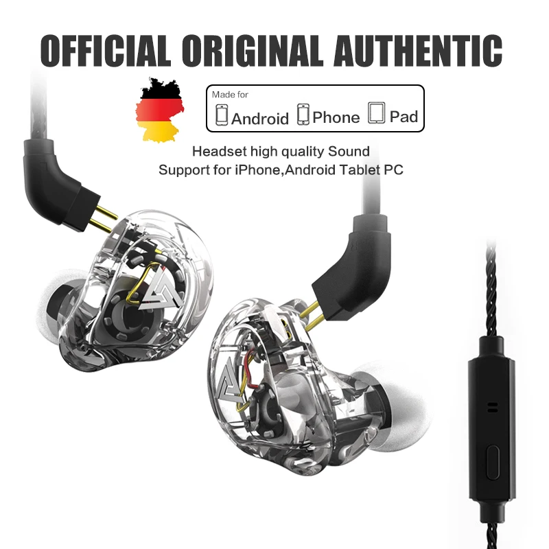 

Oeiginal QKZ VK1 ZS6 ZS10 4 Dynamic Hybrid In Ear Earphone HIFI DJ Monito Running Sport Earphone 5 Drive Unit Headset Earbud