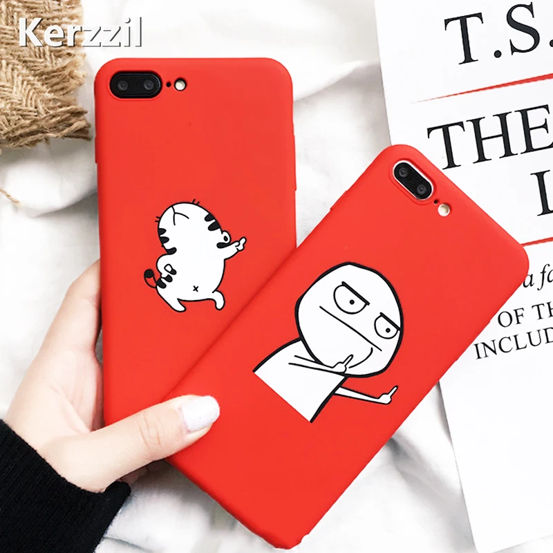 Kerzzil Забавный мультяшный чехол для iphone 6S 6 7 8 Plus X танцующей кошки абстрактный