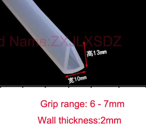 2 метра u-образный канал силиконовой резины для душевой двери стекло уплотнительная полоса края отделка остекление уплотнитель края защита - Цвет: 10x13mm