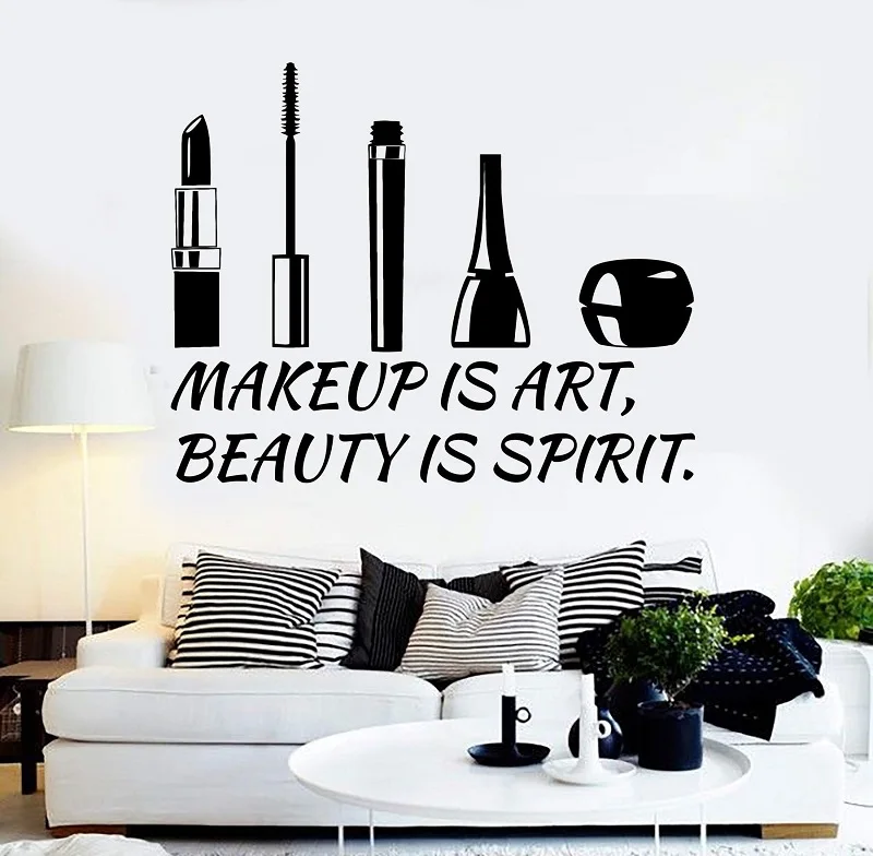 

Vinyl Wall Decal Beauty Salon Quote Cosmetics Makeup Stickers Unique Gift 2MY3