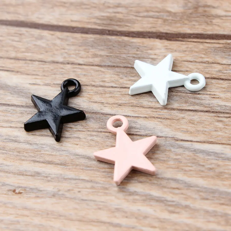 10pcs 12*15MM Fashion diy enamel painted star charms for bracelet