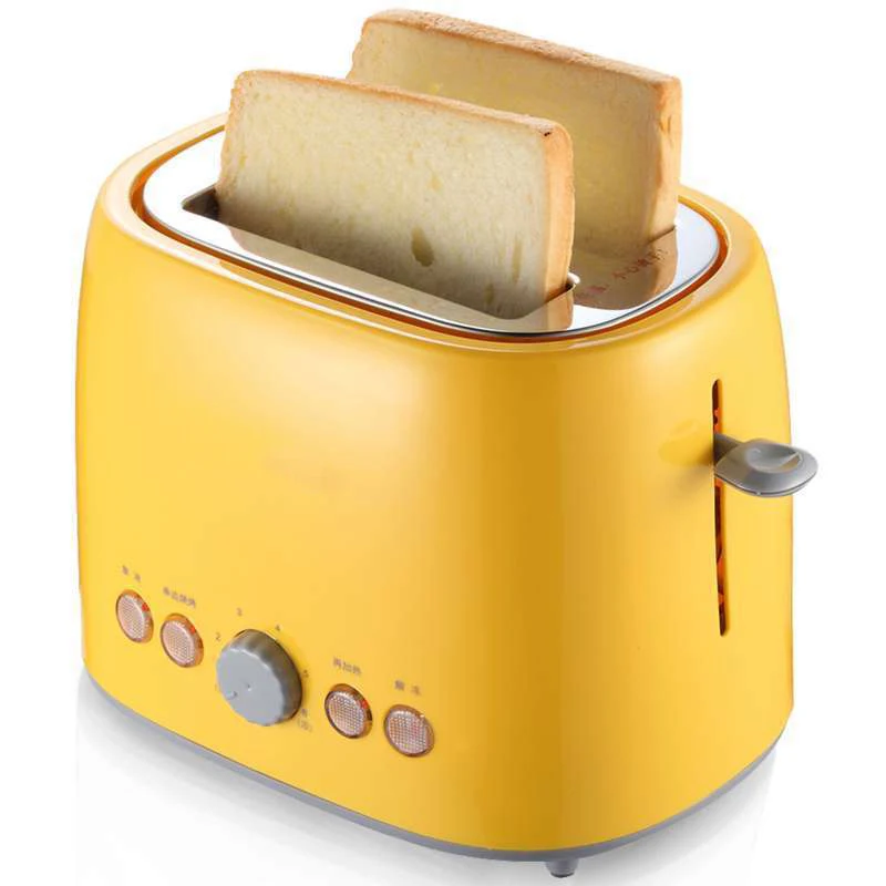 Мини желтый 6 файлов контроль температуры питательная машина для завтрака тостер