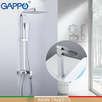 

GAPPO Basin Faucets shower taps deck mounted basin sink faucet for bathroom mixer chrome brass wall mounted shower sets