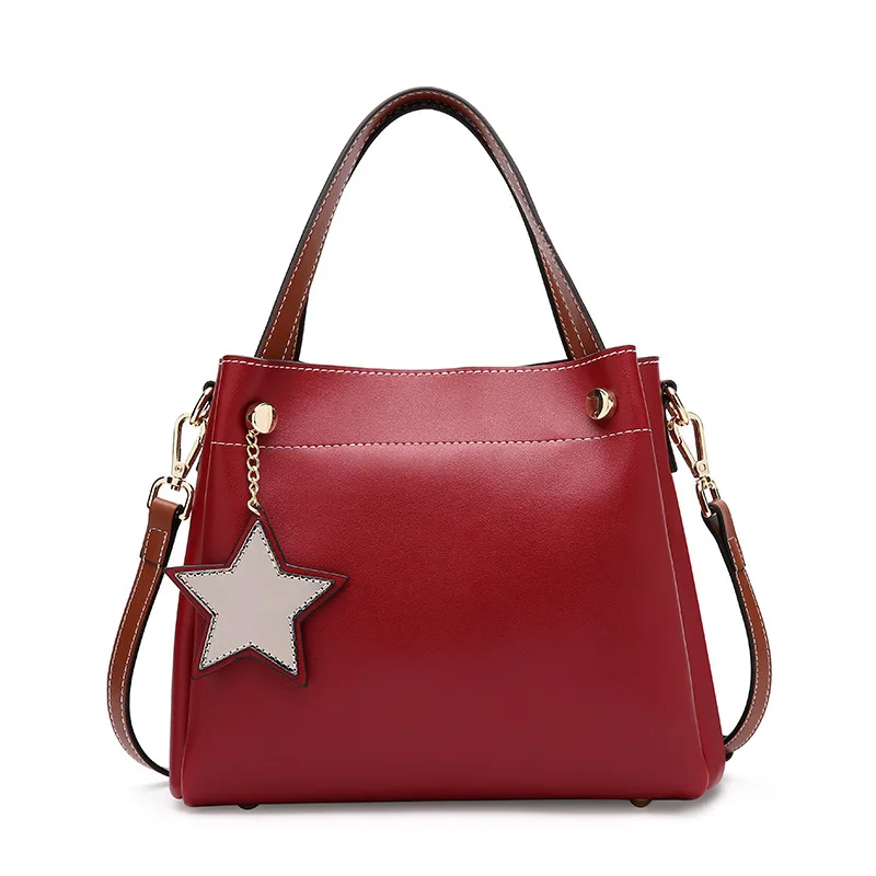 

New Fashion Star Genuine Leather Women Handbags High Quality Ladies Shoulder Bags Female Girl Famous Brand Luxury Crossbody Bag