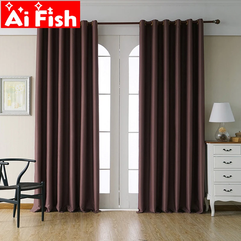 

Blackout Curtain for Living Room Solid Color Gray Kitchen Curtain Tulle Sheer Fabrics Drapes Light Green Shade Treatment WP092-4