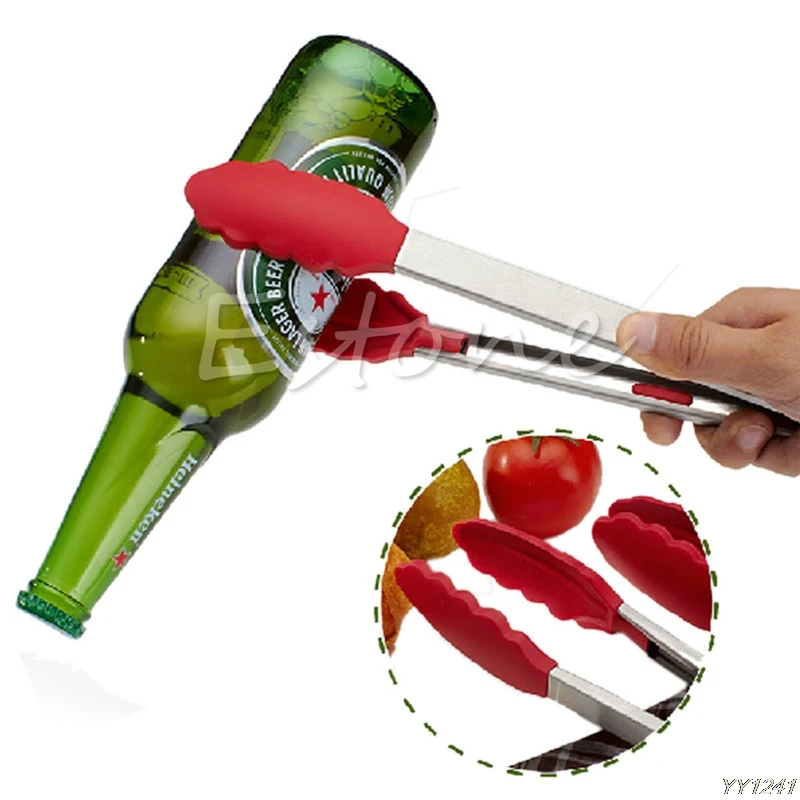 

BBQ Tools Barbecue Cooking Tools BBQ Grill Utensils Outdoor Plastic Silicone Stainless Steel Tongs Kitchen Gadgets-W110