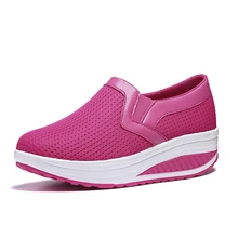 Для женщин Летняя прогулочная обувь с дышащей сеткой обувь для прогулок на природе Фитнес качели Кроссовки Женская обувь на платформе размеры 35–42 WS10