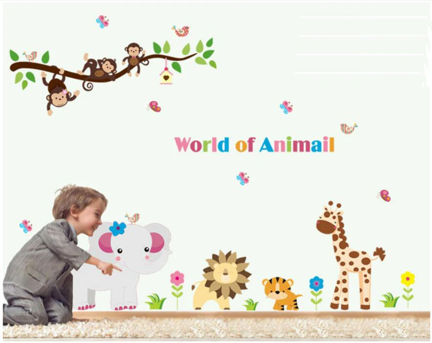 Animal World Wall Stickers For Room Sale up to 70