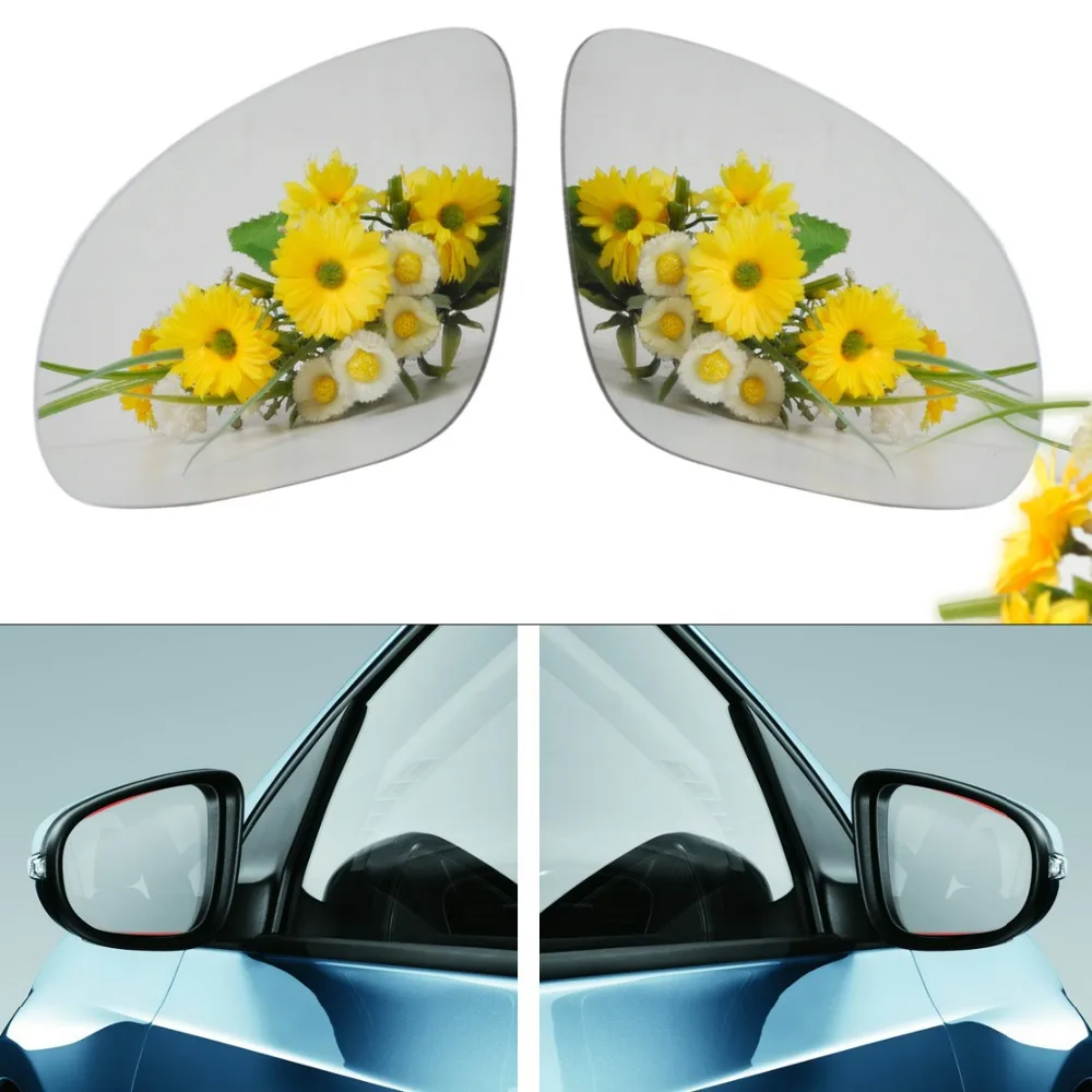 DWCX 2x Car Right & Left Side Wing Mirror Glass Heat With Holder for