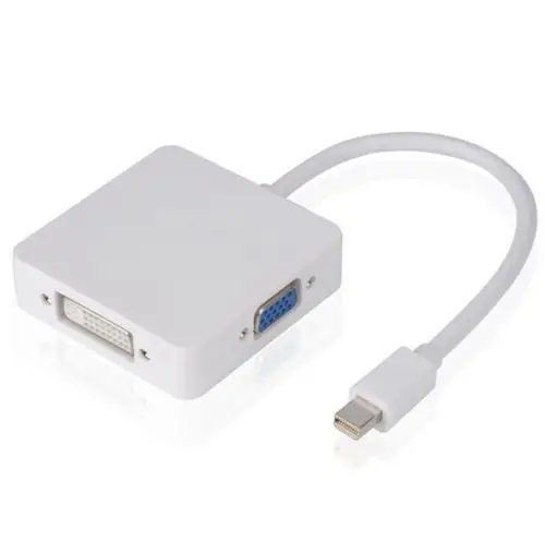 Бесплатная доставка 3 in1 Thunderbolt Mini DP Дисплей порт HDMI DVI VGA Кабель-адаптер для MacBook