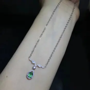 

Qi Xuan_Fashion Jewelry_Colombian Green Stone Fashion Necklaces_S925 Solid Silver Pendant Necklaces_Factory Directly Sales