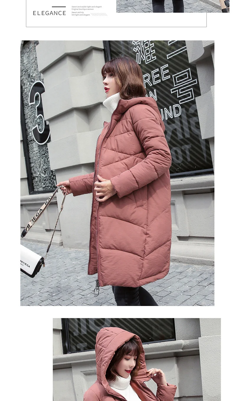 Winter Jacket Women Long Solid Coats Hooded Jackets Cotton Padded Coat Women Zipper Winter Coat Long 2018 Thick Warm Clothing CH612 (12)