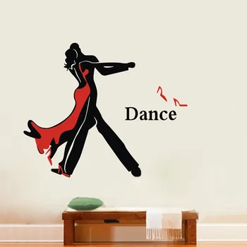 

Large size Double jazz dancers/red dancing shoes removable vinyl wall stickers wall decoration for dance studio,free shipping