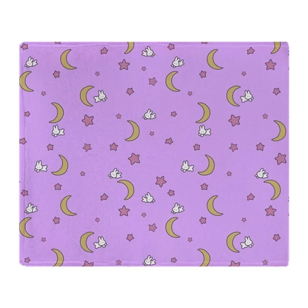 

Sailor Moon Blanket Bedspread Moon Bunnies Design Soft Coral Fleece Fabric Throw Blanket Sofa Bed Travel Blanket 58x80inch