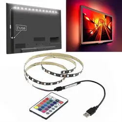 USB RGB Светодиодные ленты 5050 SMD Водонепроницаемый гибкие светодио дный Подсветка набор для телевизора 60 светодио дный s плоским Экран