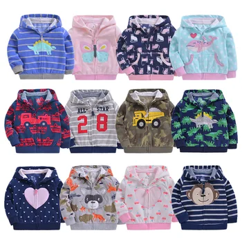 

2019 spring newborn animal cartoon coat baby girl polar fleece hooded children zipper casual clothes baby boy long sleeve jacket