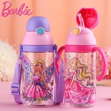 Barbie SB60256 500 ml Kunststoff Stroh Wasserkocher Prinzessin Cartoon Kid Flasche Doppel Way Trinken Wasserflasche BPA FREI
