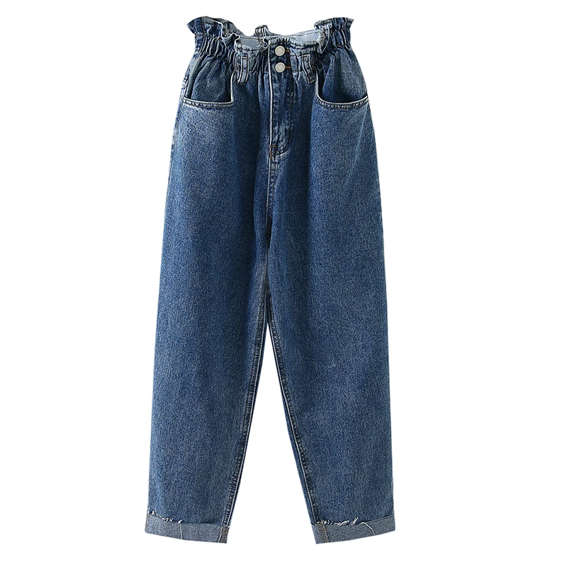 

17zq Korean Version Of High-Waist Jeans New Style Spring 2019 Sweater Pants Personality Fashion Loose Tights Nine-Minute Pants