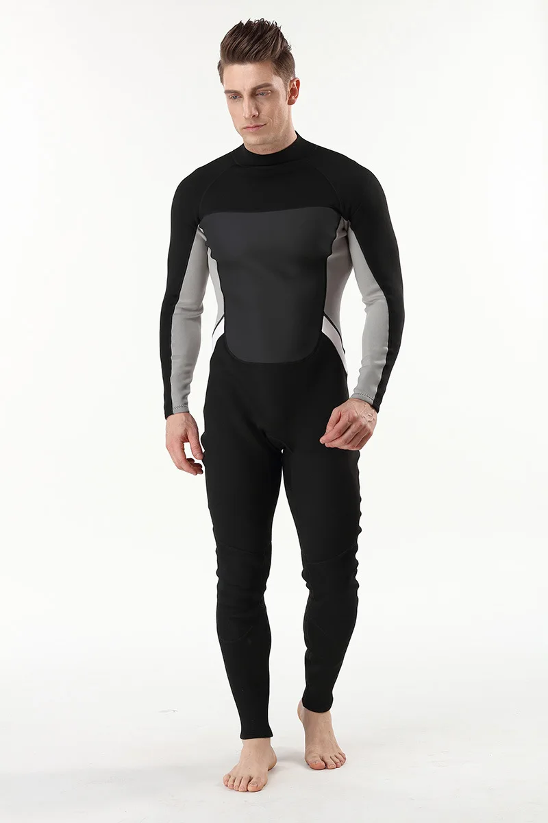 2mm Men Women wetsuit Long sleeved one piece Swimsuit neoprene Triathlon Diving suit Super Elastic Surf wet suit for cold water