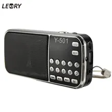 LEORY Y-501 3,5 мм аудио мини ЖК цифровой FM радио динамик USB TF карта Mp3 музыкальный плеер 3 Вт Handfree