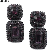 Новинка Горячая Распродажа серьги-гвоздики стеклянные модные серьги со стразами винтажные массивные серьги ювелирные изделия