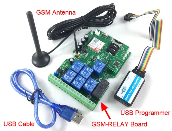 Авиапочтой семь реле GSM контроллер перезаряжаемая батарея для подачи питания Аварийная сигнализация Поддержка приложения