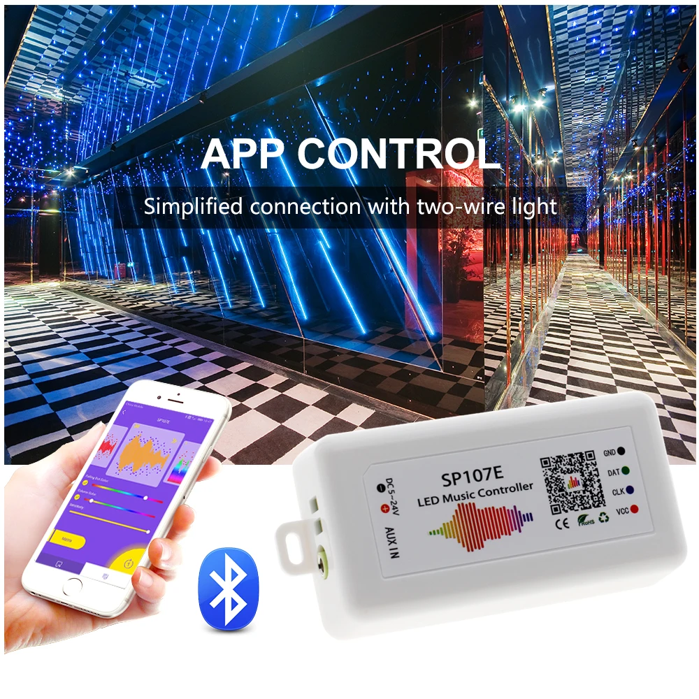 SP107E светодиодный музыкальный контроллер Bluetooth волшебный DC5 24V 2048 пикселей для WS2811