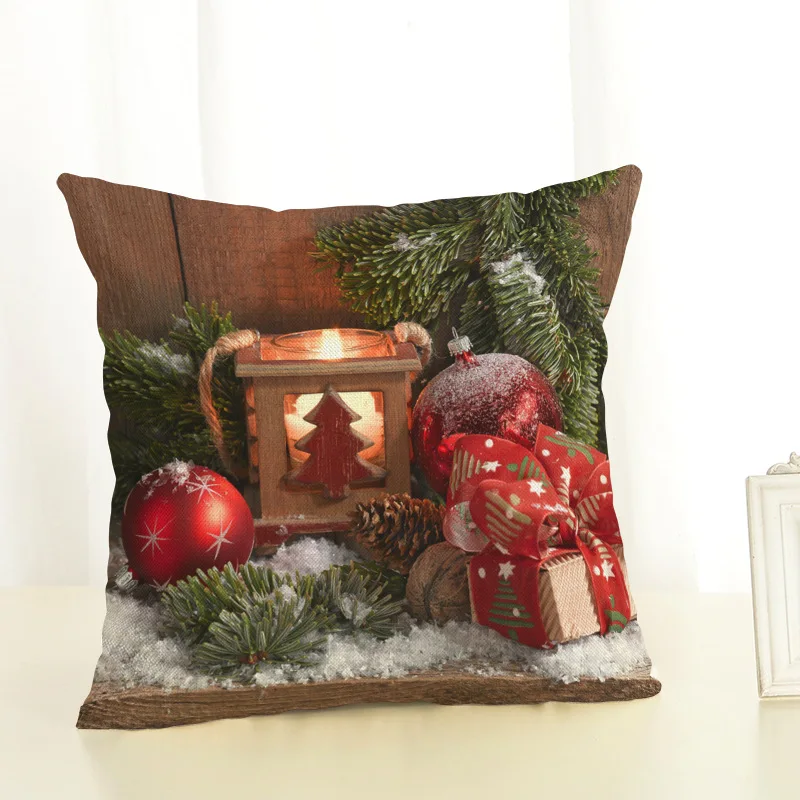 Наволочка с рисунком рождественского шара, рождественские украшения для дома, льняная наволочка, Рождественское украшение, Navidad Natal - Цвет: 5