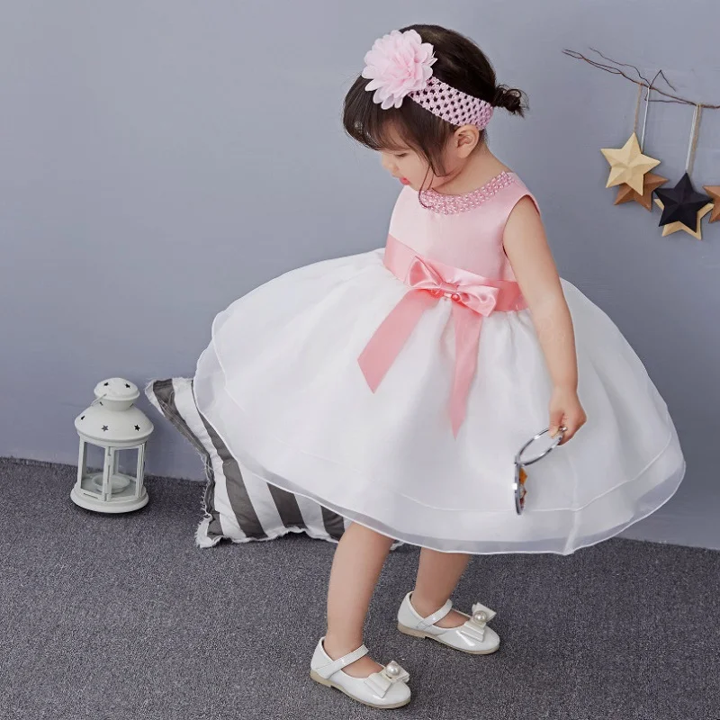 Infant Baby Girl White Organza Lace Princess Summer Dresses Toddler