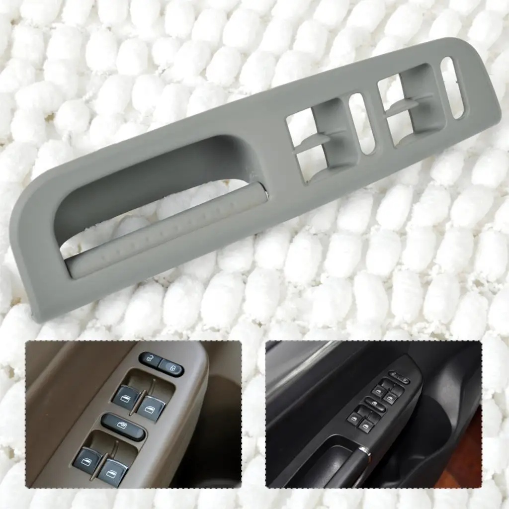 CITALL Gray Door Window Switch Control Panel Bezel + Handle Trim For VW