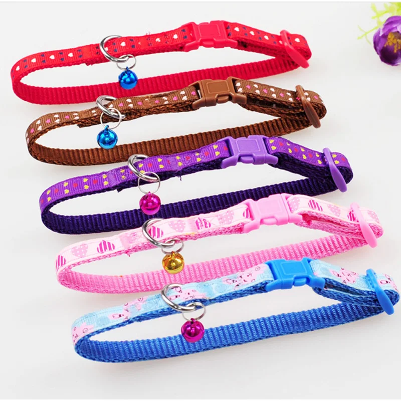 

1Pcs Colorful Pet Dog Puppy Cat Collar Harness Fashion Print Adjustable Pet Animals Neck Chain With Bell
