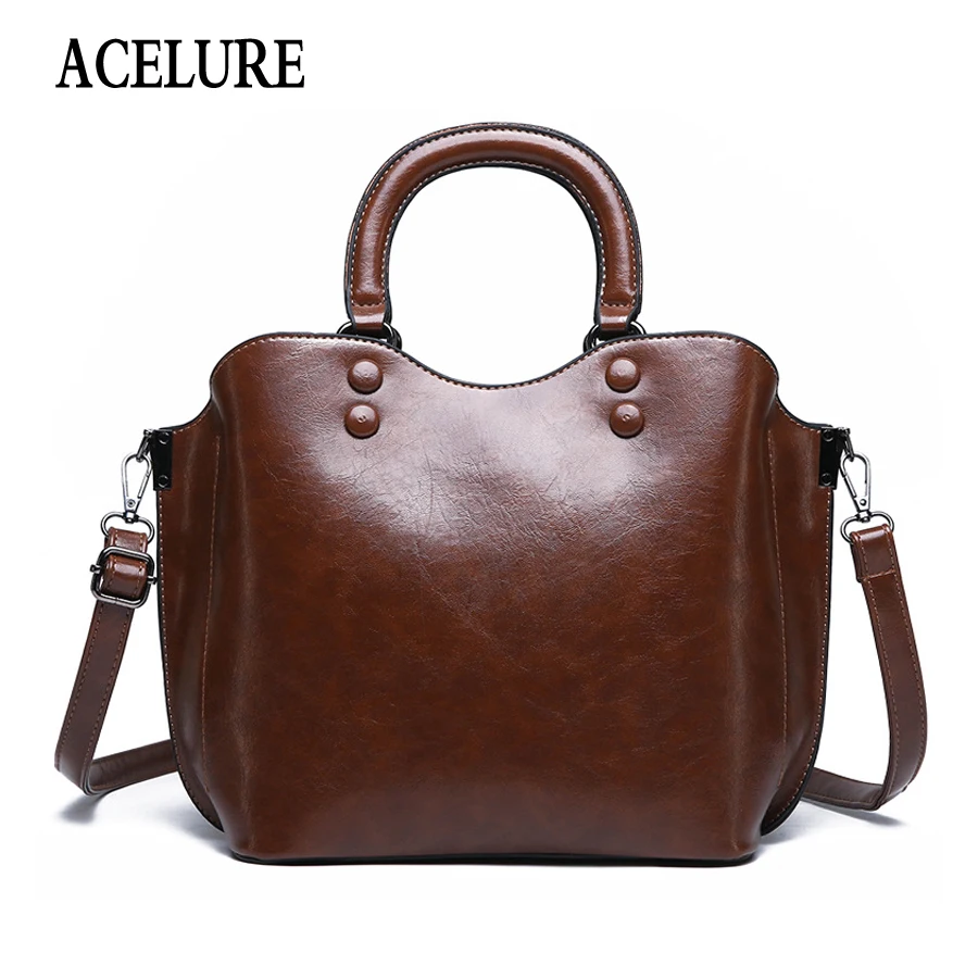 

ACELURE Brand Leather Tote Bag Women Handbags Female Designer Large Capacity Leisure Shoulder Bags Fashion Ladies Purses Bolsas