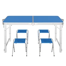 Уличный складной стол с 4 шт. табурет Кемпинг Алюминиевый сплав для пикника водонепроницаемый ультра-легкий прочный складной настольный стол 120*60 см