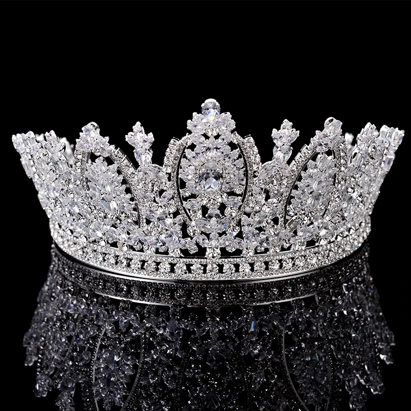 Corona de Princesa HADIYANA, diseño clásico, elegante, para el cabello nupcial, Tiaras y coronas para mujer, circonita BC5069