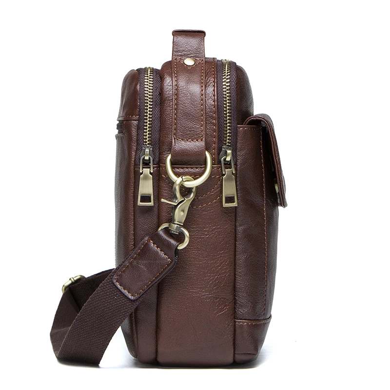 CONTACT'S جلد طبيعي حقائب كتف الأزياء الرجال حقيبة ساعي صغيرة ipad الذكور حمل خمر جديد Crossbody أكياس الرجال حقائب