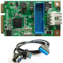 Мини PCIe к двойному USB 3,0 адаптер Mini-PCIe к 19Pin USB3.0 конвертер+ 19P USB гнездовой разъем к 2 USB3.0 spiltter кабель