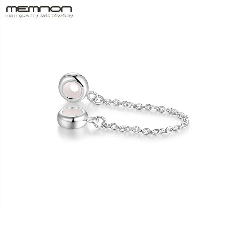 Stopper Safety Chain Charm Beads Fit Charms Silver 925 Original Bracelet Sterling Beads for Jewelry Making Women New Memnon DIY Fine Jewelry