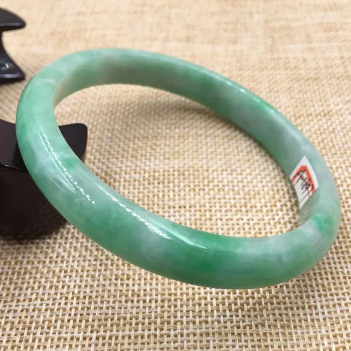 

Free shipping A-1897 Chinese Beautiful Fashion Green Jadeite stone Bangle Bracelet 63mm