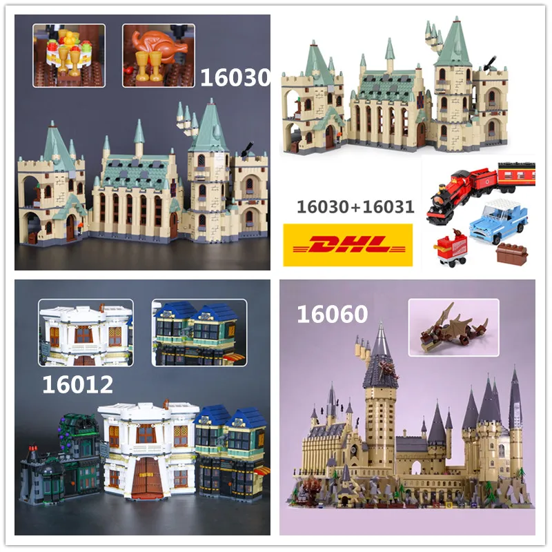 

DHL H&HXY 16030 16012 16031 16060 Harry Magic Potter Hogwarts Castle School Model Building Block 4841 4842 10217 71043