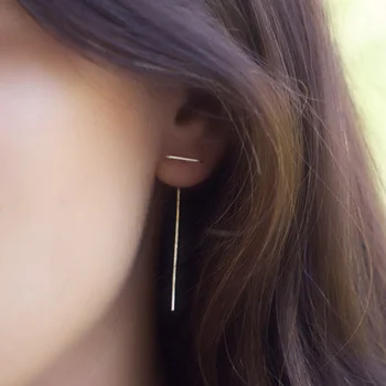 

925 Silver Earrings Gold Filled Jewelry Drop Earrings Handmad Gold Wrap Oorbellen Minimalist Brincos Boho Earrings For Women