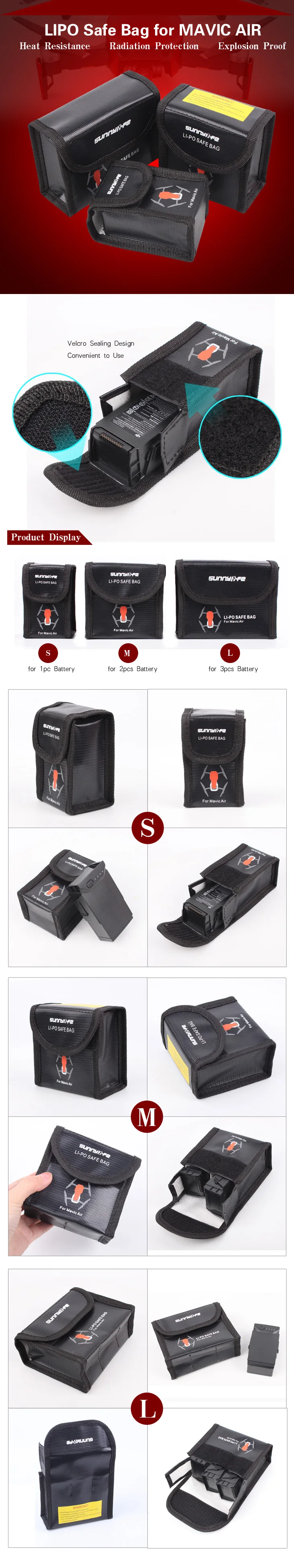 DJI Mavic PRO Lipo Battery Explosion-proof Safe Bag Mavic Pro Battery Fireproof Case Fiber Storage Box Protector-6