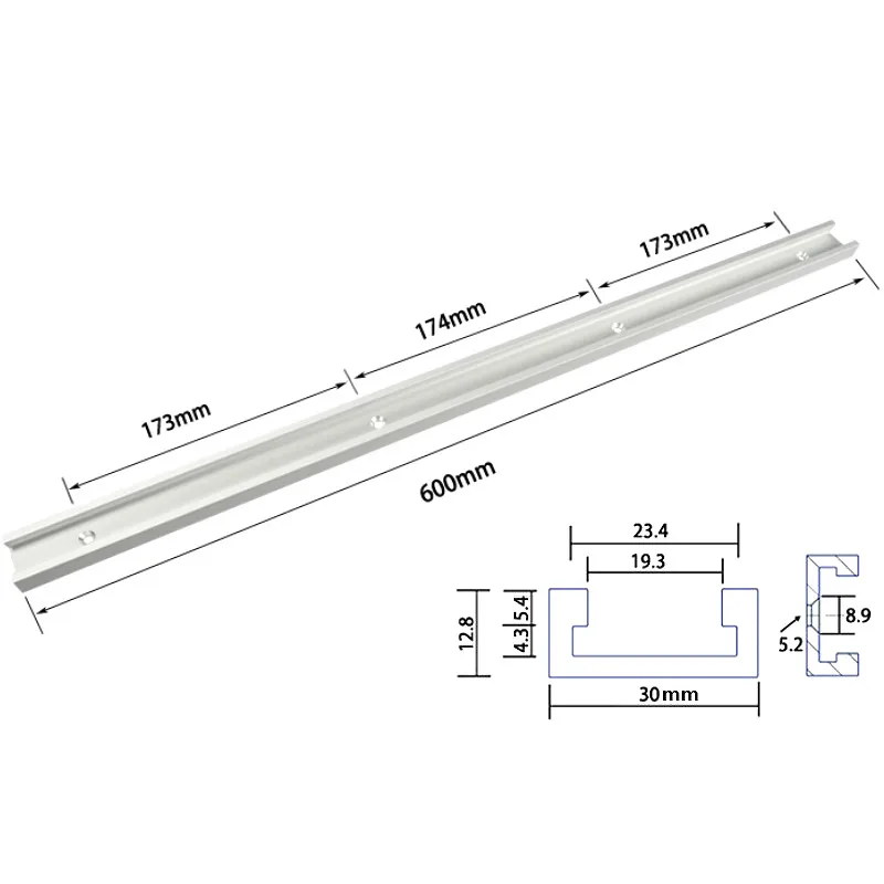 NEW Aluminium Alloy T-tracks Slot Miter Track and Miter Bar Slider Table Saw Miter Gauge Rod Woodworking Tools Workbench DIY - Цвет: 1Pc 600mm T-track