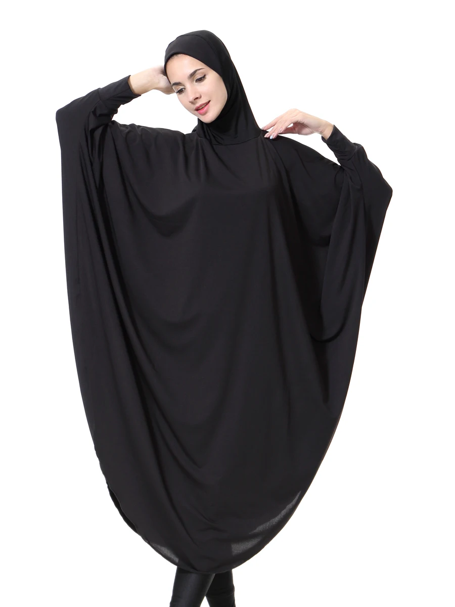 4pcs/bag oversize HIJAB with sleeve black long M,L,XL size Hijab with