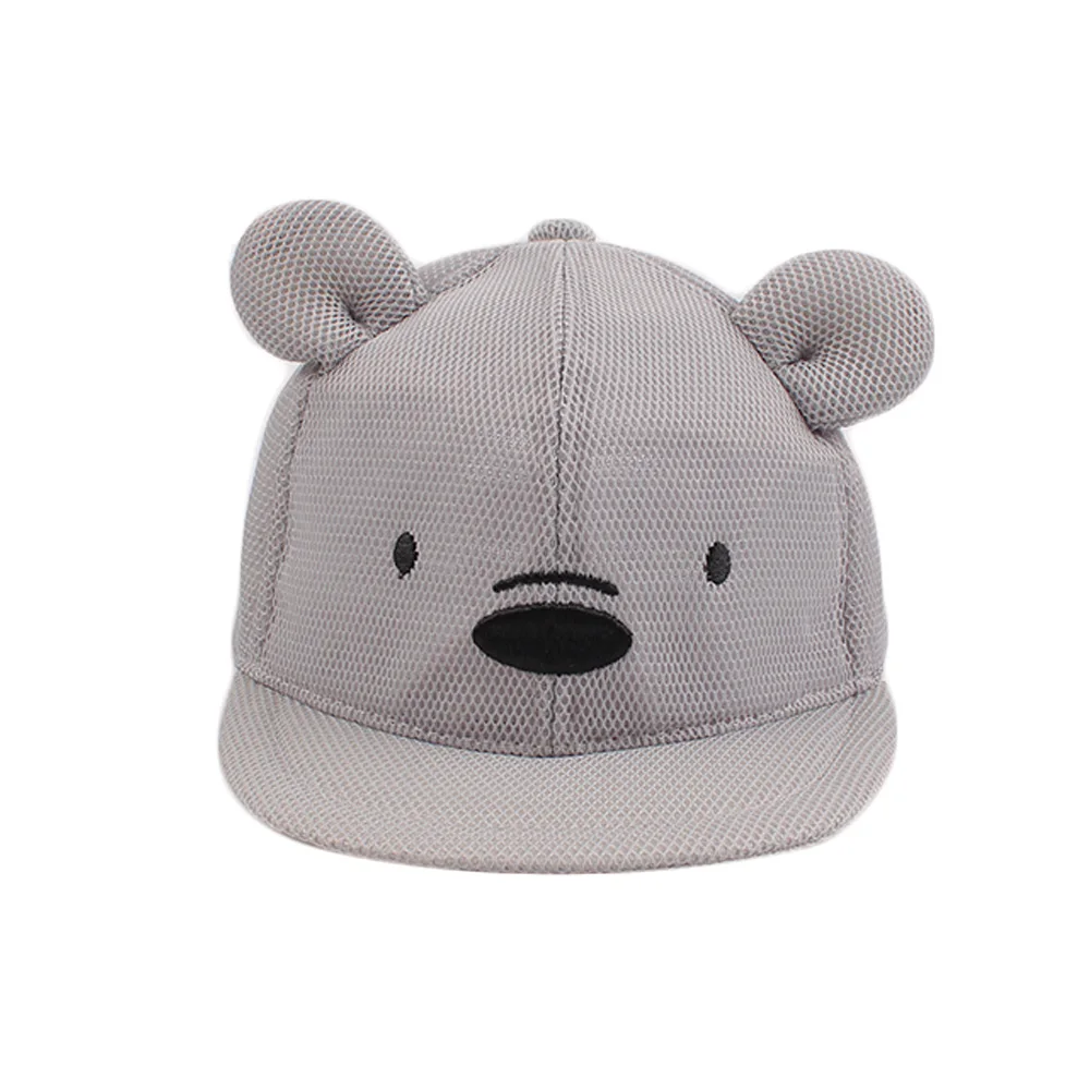 Bear Mesh Baby Infant Sun Baseball Hat Toddler Kids Boys Girls Summer Cool Caps Adjustable Size Cotton Absorbent Tape 2019 New Style (8)
