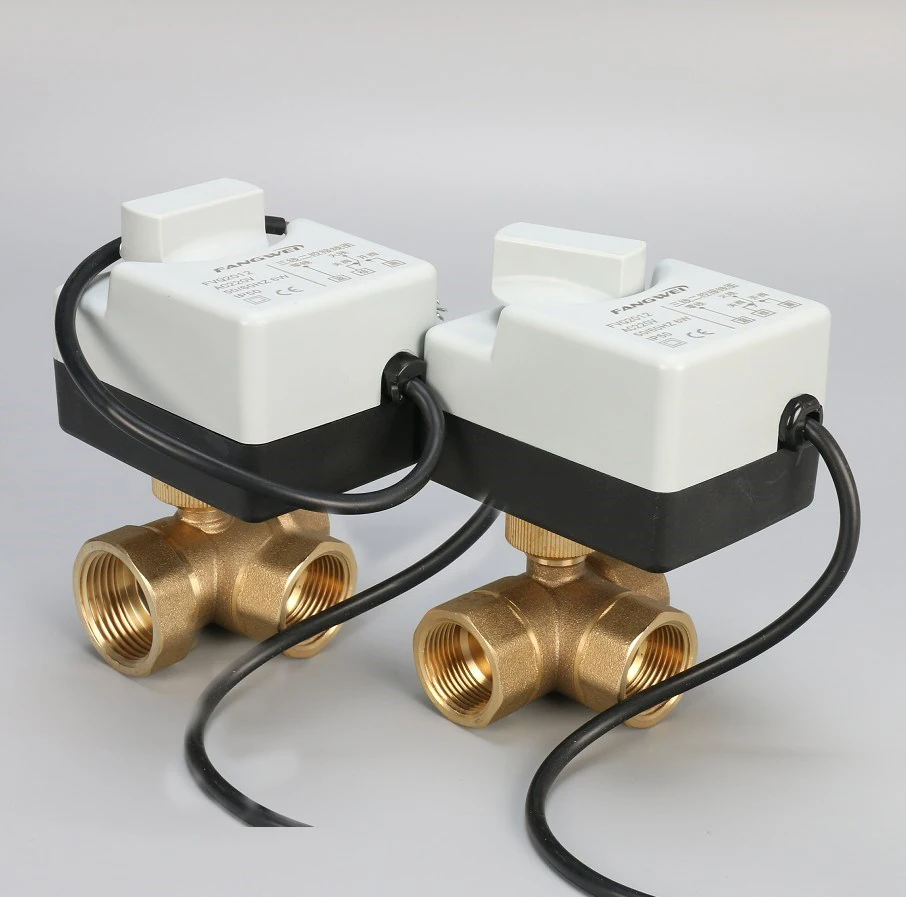 AC220V DN15 (G1/2 &quot) к DN40 (G1-1/2&quot) 3 пути провода латунный моторизованный шаровой