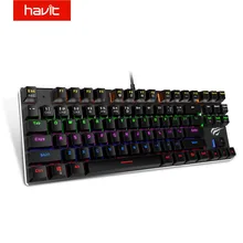 Havit teclado mecânico 87 / 104 teclas azul/vermelho interruptor prendido usb gaming backlight teclado ru/eua para desktop portátil(China)