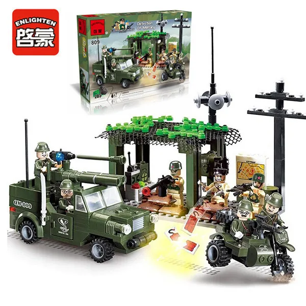 

Enlighten 809 Combat Zones Modern Military Vehicles Army Intercept motorcycle SWAT Model Bricks Building Block Toys For Gift