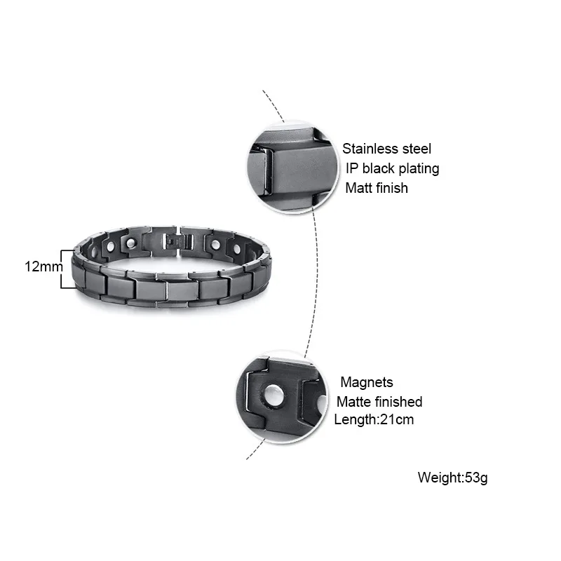 Модный Здоровый Магнитный Браслет, мужские терапевтические магнитики, браслеты для женщин и мужчин, ювелирные изделия для здоровья, Pulseira Masculina