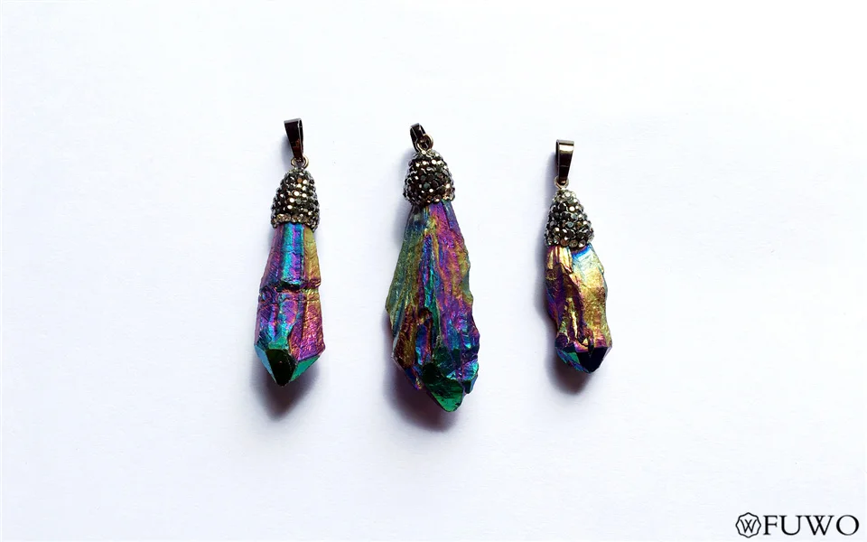 Titanium Aura Quartz Pendant 7