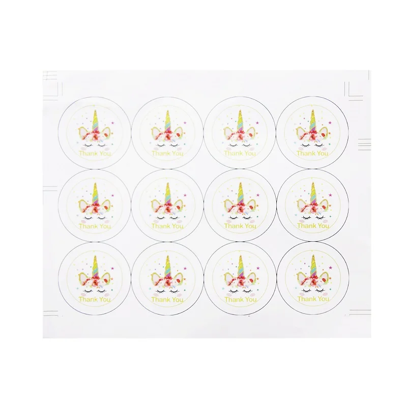12 шт./партия Единорог Русалка печать, наклейка, ярлык шоколад подарочная коробка для капкейков мешок еды бутылки воды вечерние Декор DIY наклейки для подарков - Цвет: Unicorn4